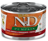 Farmina N&D Pumpkin Dog Starter Mini (курица, тыква, гранат), 140 г в зоомагазине Лепшы Сябар