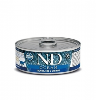 Farmina N&D Cat Ocean Salmon, Cod & Shrimp (лосось, треска, креветки), 70 г в зоомагазине Лепшы Сябар