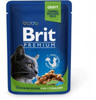 Brit Premium Cat Pouches for Sterilised (курица), 85 г в зоомагазине Лепшы Сябар