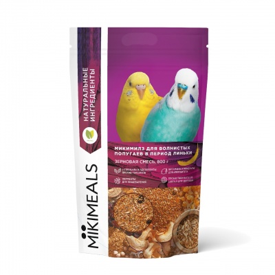 MIKIMEALS Корм для волнистых попугаев в период линьки, 400 г