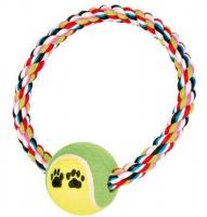 Игрушка "TRIXIE" "DENTAfun" Кольцо с теннисным мячиком, 18 см в зоомагазине Лепшы Сябар