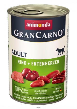 Gran Carno Adult (говядина, сердце утки) в зоомагазине Лепшы Сябар