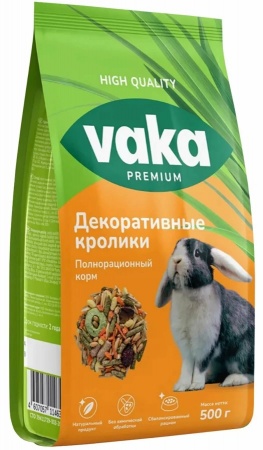 VAKA Premium для декоративных кроликов, 500 г в зоомагазине Лепшы Сябар
