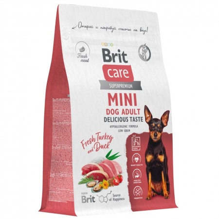 Brit Care Adult Mini Delicious Taste (индейка, утка) в зоомагазине Лепшы Сябар