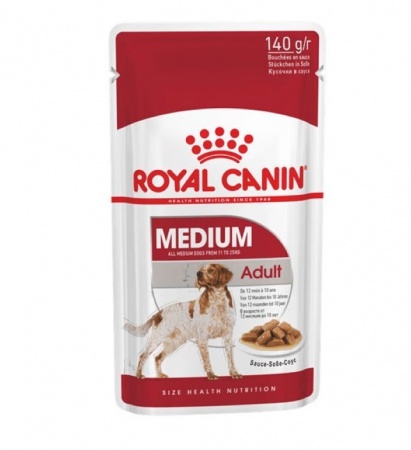 Royal Canin Medium Adult (в соусе), 140 г х 10 шт в зоомагазине Лепшы Сябар