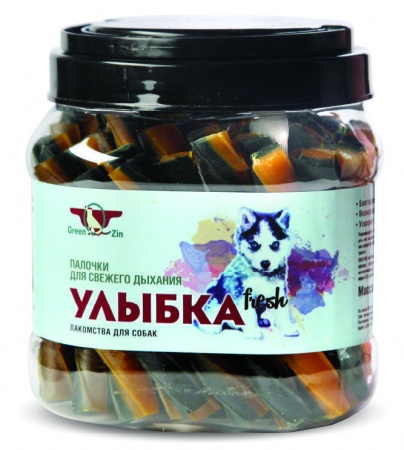 GreenQZin "Улыбка Fresh" (для свежего дыхания), 1012 г в зоомагазине Лепшы Сябар