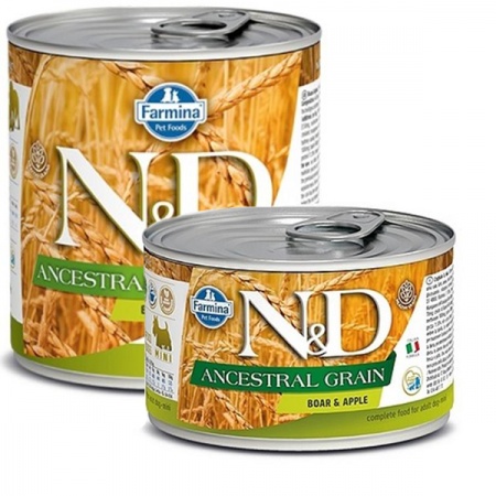 Farmina N&D Ancestral Grain Dog Adult Mini (кабан, яблоко) в зоомагазине Лепшы Сябар